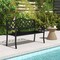 Costway 50.5" Patio Bench Slatted Metal Garden Bench for 2-3 People Park-Style Loveseat